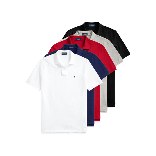 5-Pack Classic Mesh Polo Shirts